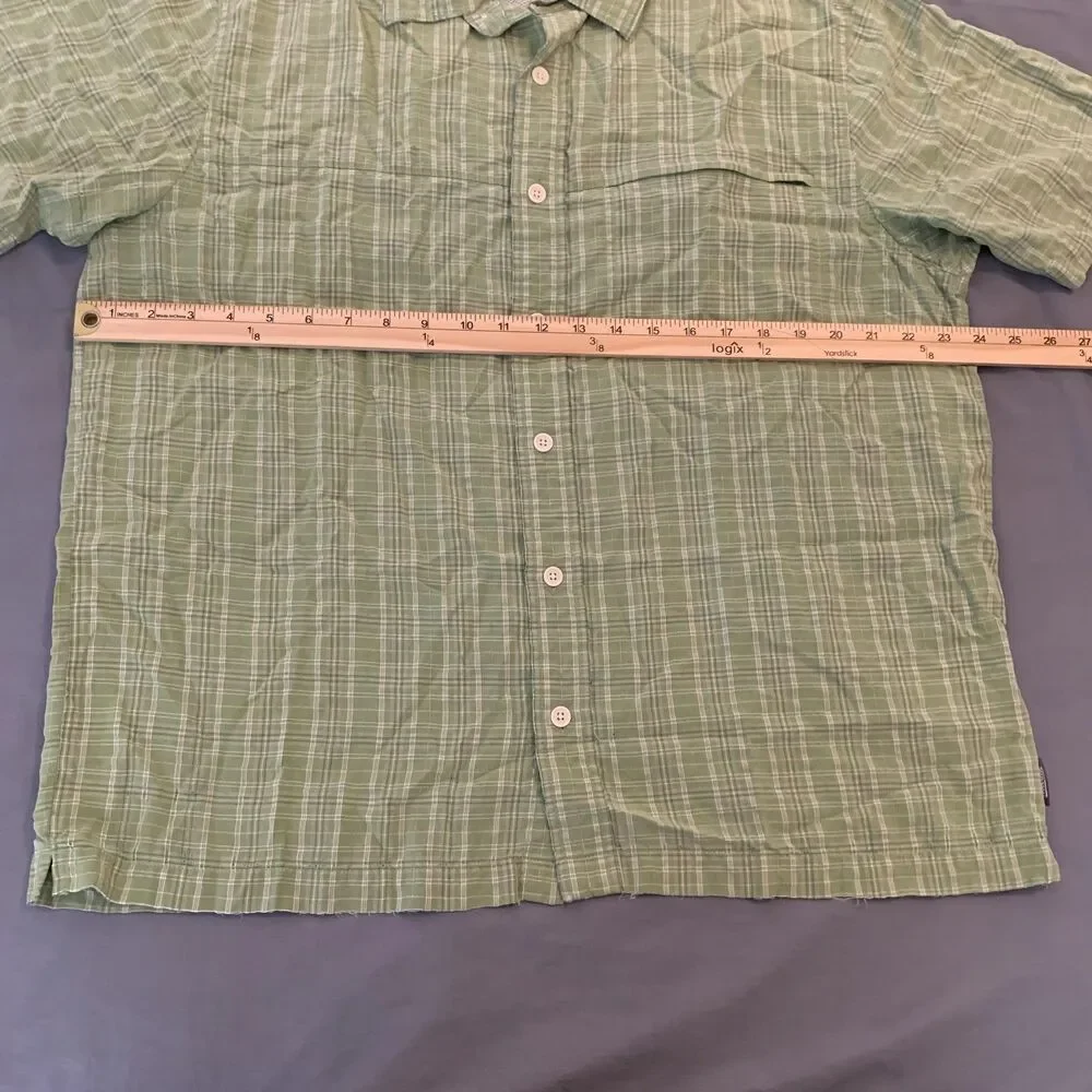 Woolrich Shirt Mens XL Green Plaid Button Down Outdoor Short Sleeve Lightweight - Picture 4 of 7
